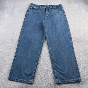 Empyre Jeans Womens 14‎ Blue Wide Leg Baggy Skater Medium Wash Denim